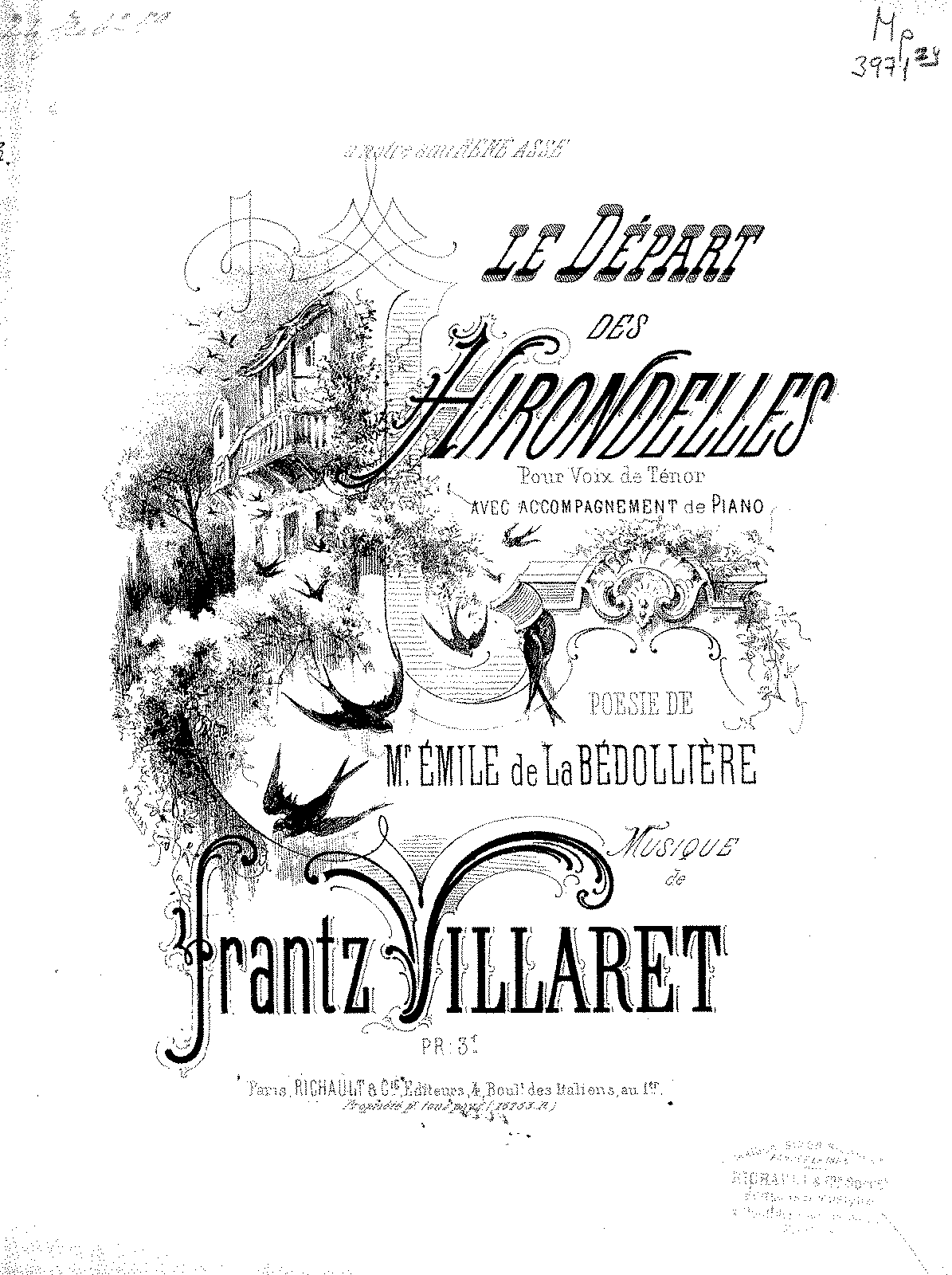 Le départ des hirondelles (Villaret, Frantz) - IMSLP