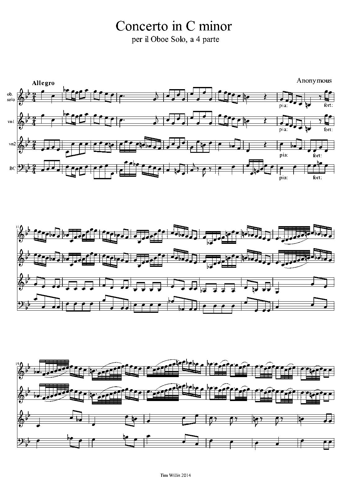 Oboe Concerto in C minor (Anonymous) IMSLP