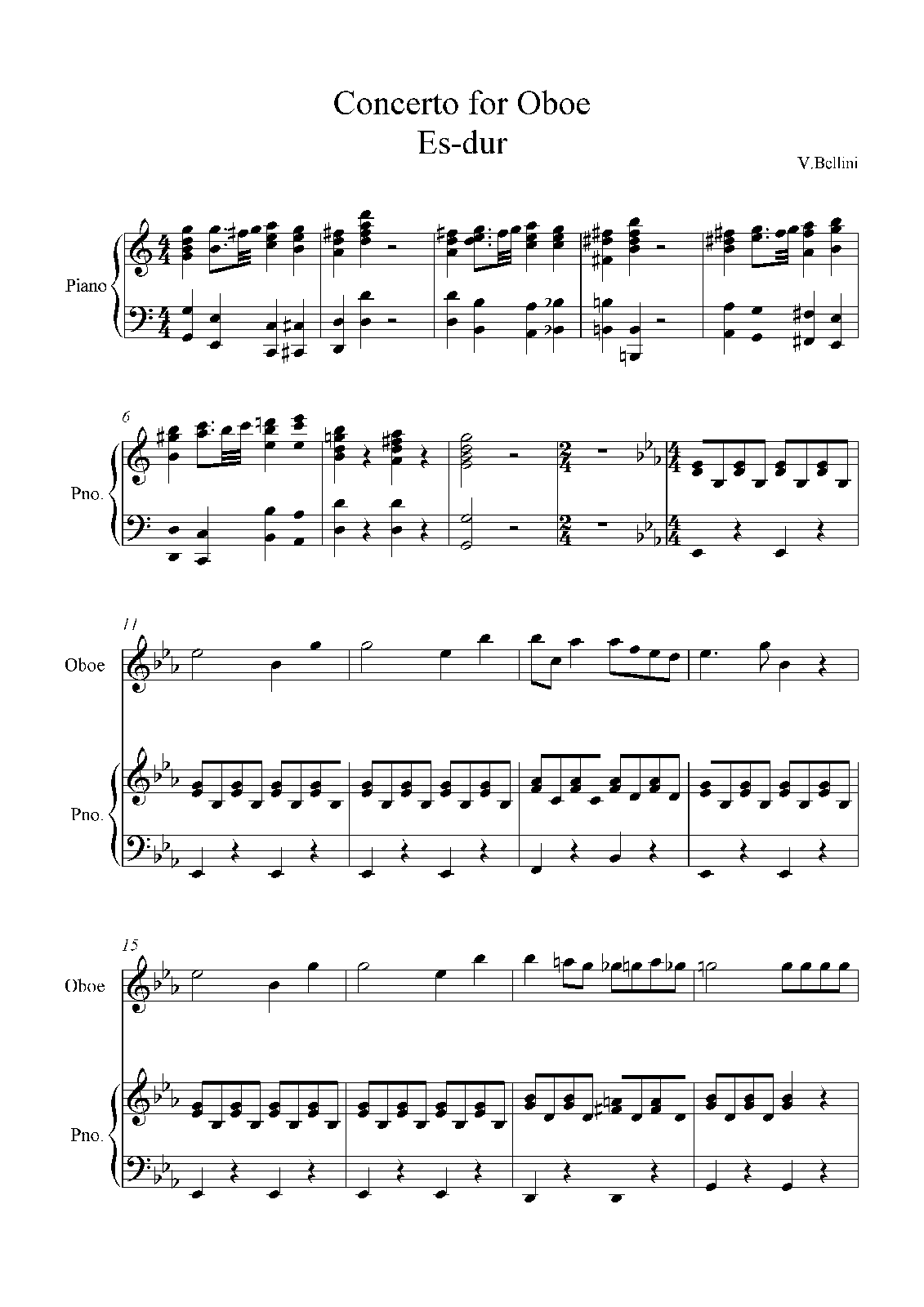 Oboe Concerto in Eflat major (Bellini, Vincenzo) IMSLP