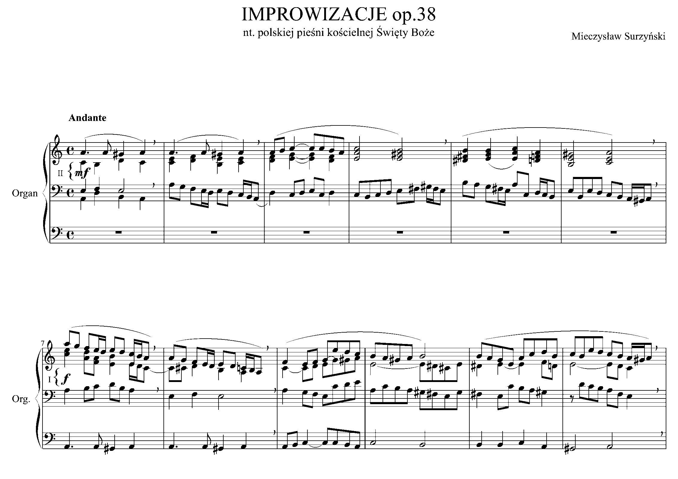 Hiszpański Companeros Sprawdzian Z 8 Rozdziału Improwizacje, Op.38 (Surzyński, Mieczysław) - IMSLP