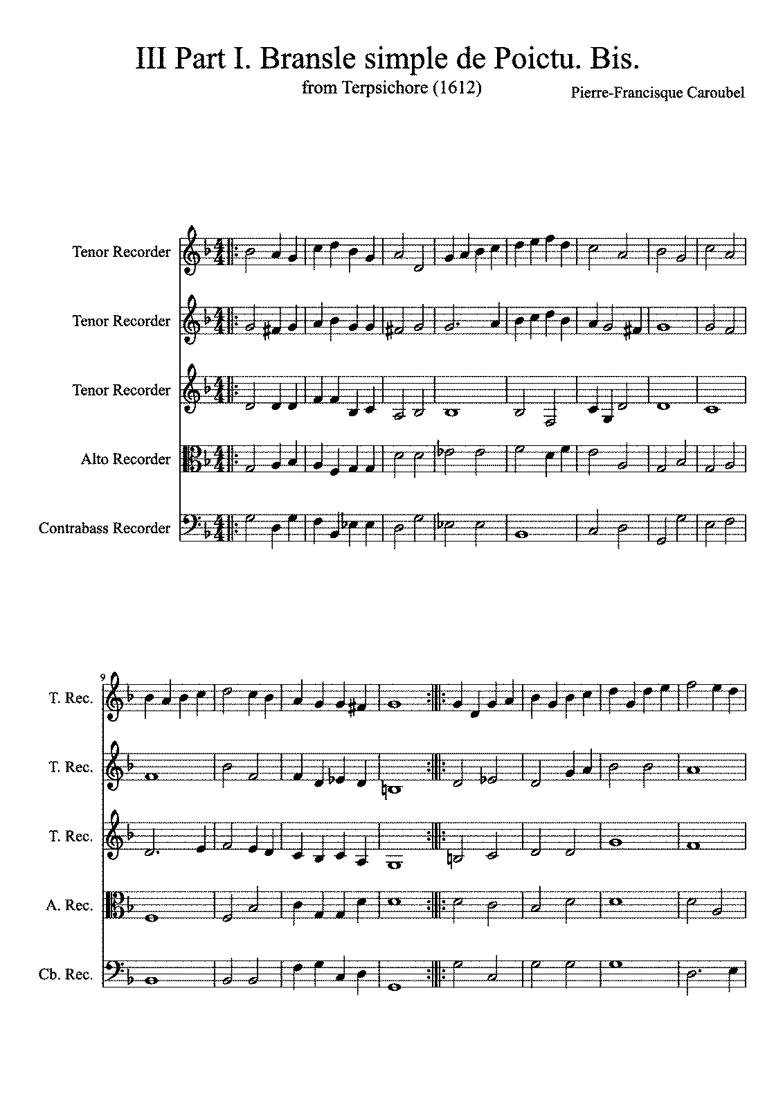 Bransle simple de Poictu, TMA 3 (Caroubel, Pierre-Francisque) - IMSLP