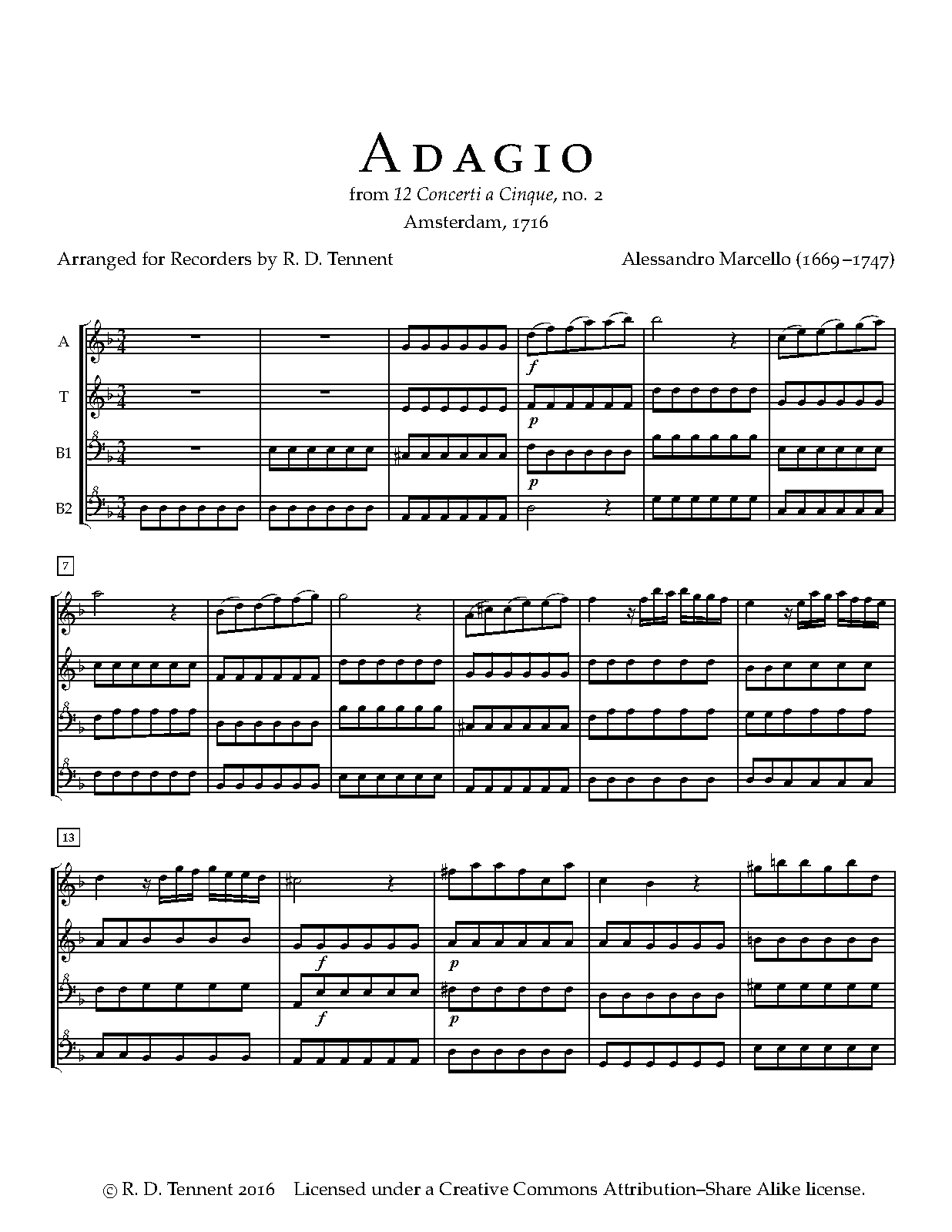 Oboe Concerto in D minor, S.Z799 (Marcello, Alessandro) IMSLP Free