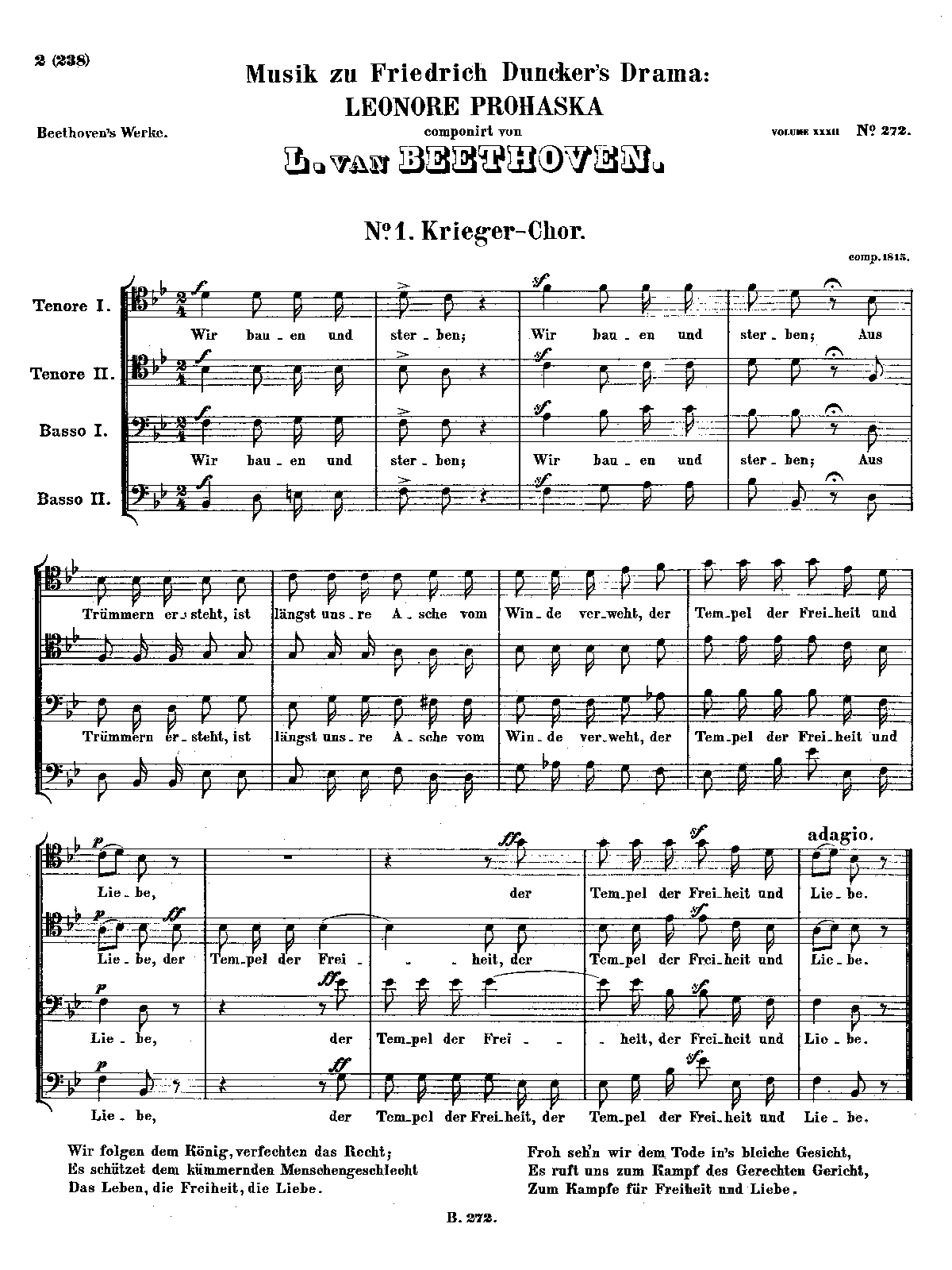 Leonore Prohaska, WoO 96