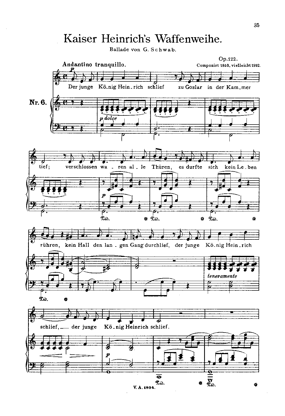 Kaiser Heinrichs IV. Waffenwacht, Op.122