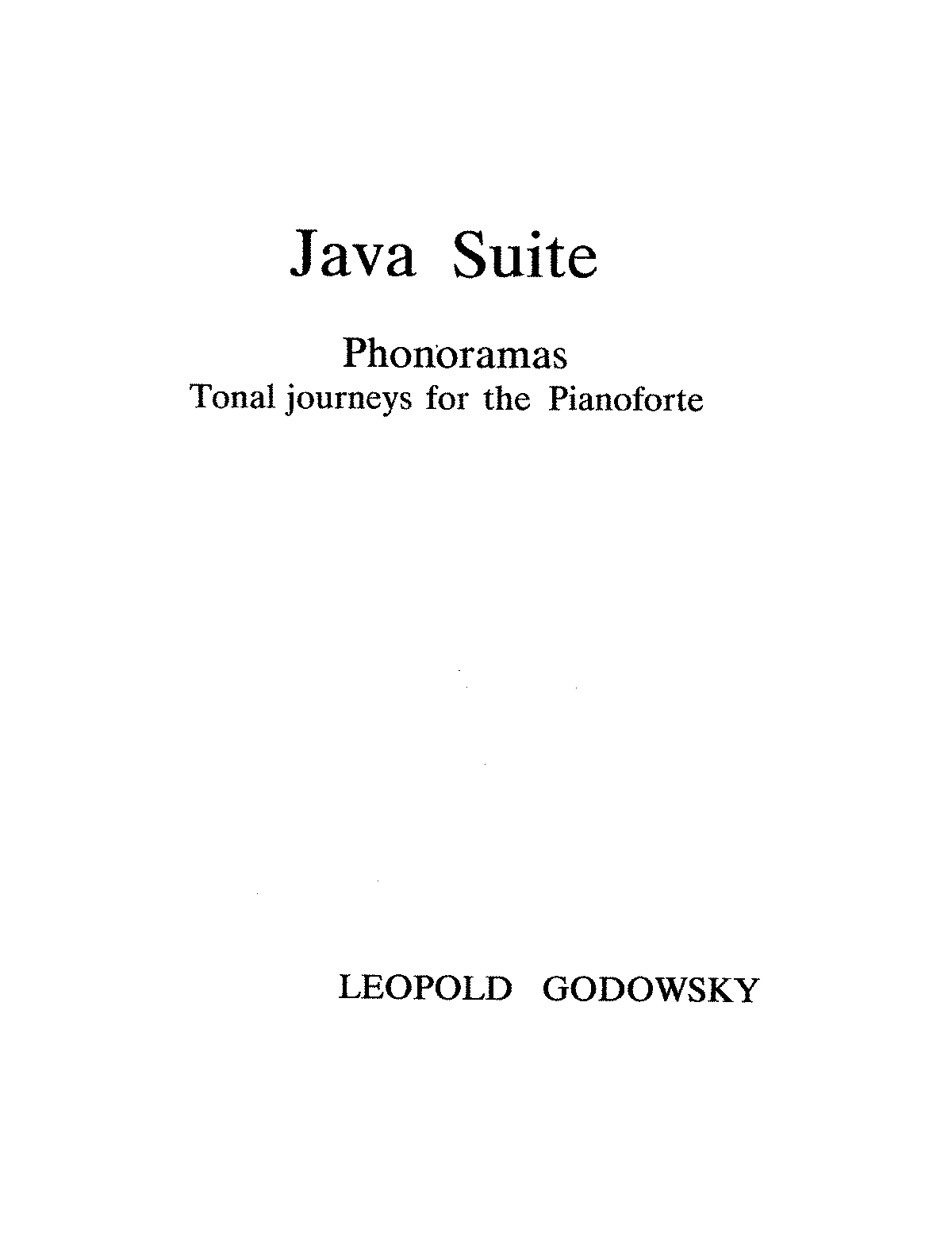 Java Suite (Godowsky, Leopold) - IMSLP