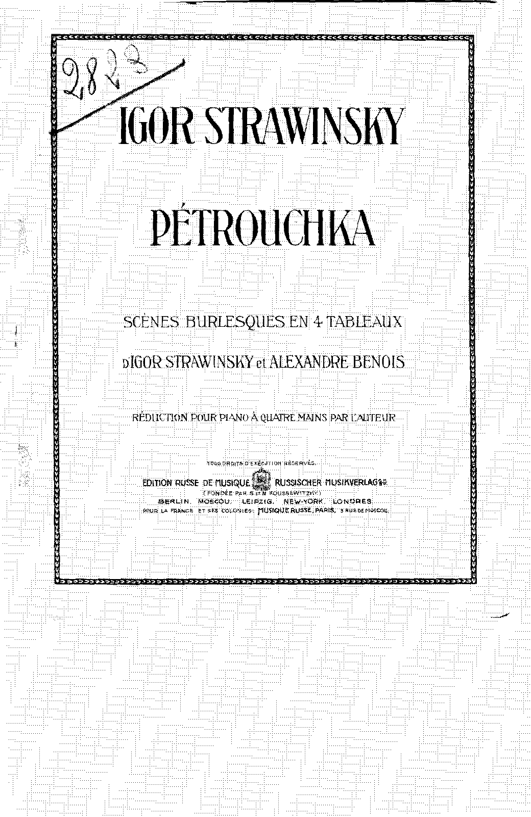 Petrushka (Stravinsky, Igor) - IMSLP: Free Sheet Music PDF Download