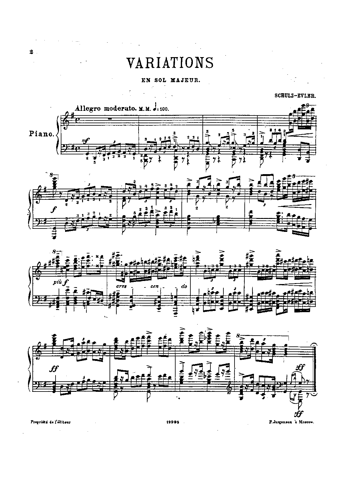 Variations in G major (SchulzEvler, Adolf) IMSLP