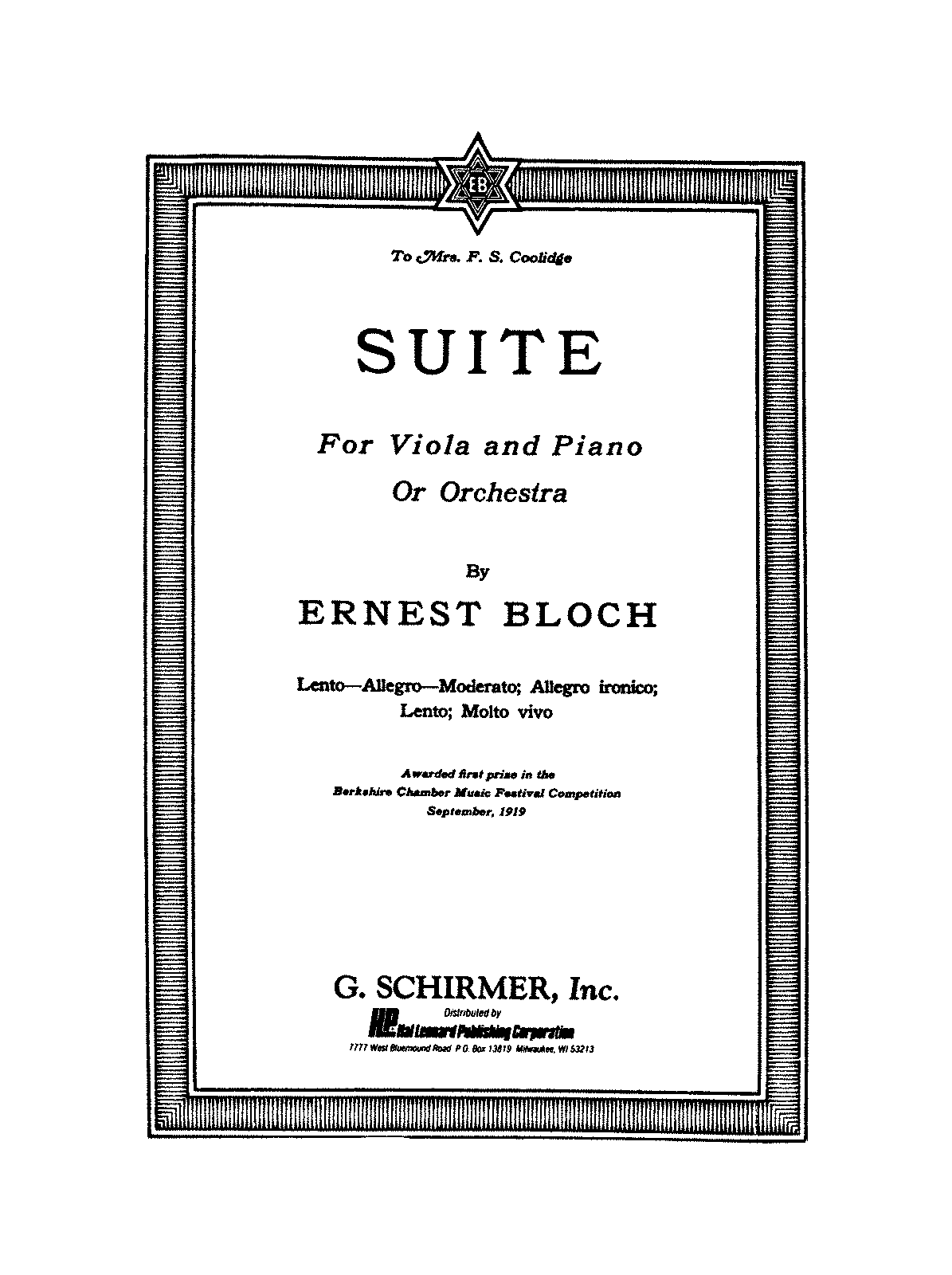 Suite for Viola and Orchestra, B.41 (Bloch, Ernest) - IMSLP