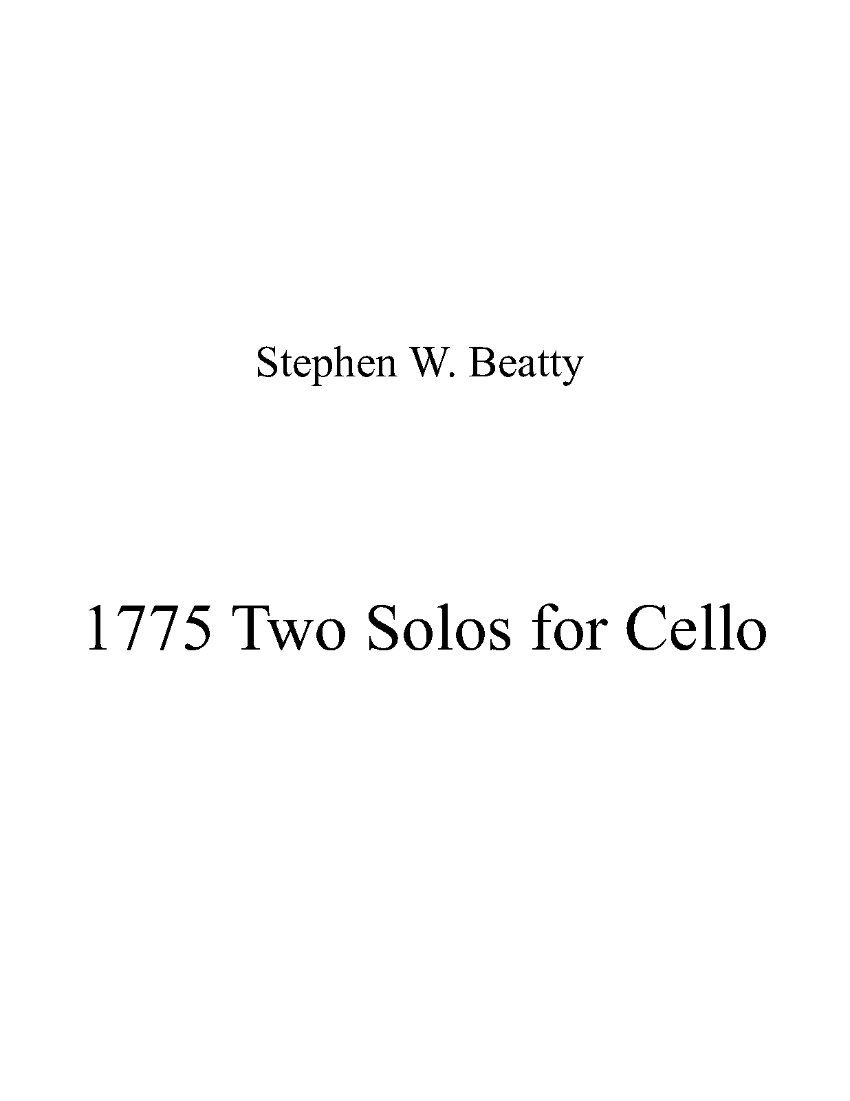 Two Solos for Cello
