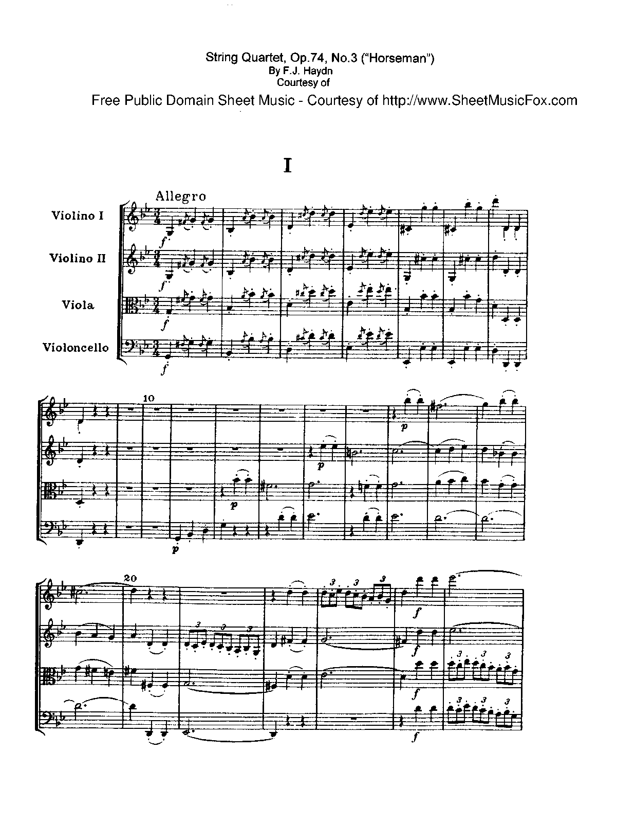 String Quartet in G minor, Hob.III74 (Haydn, Joseph) IMSLP Free