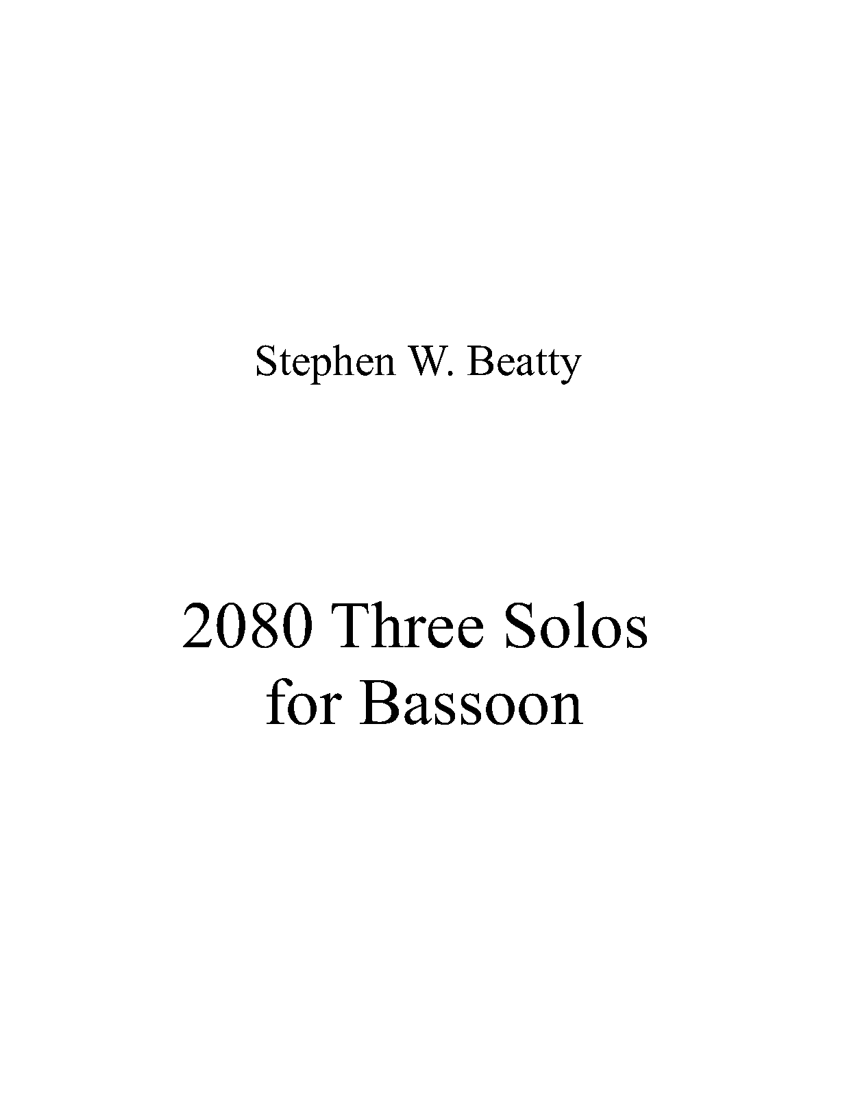 Three Solos for Bassoon