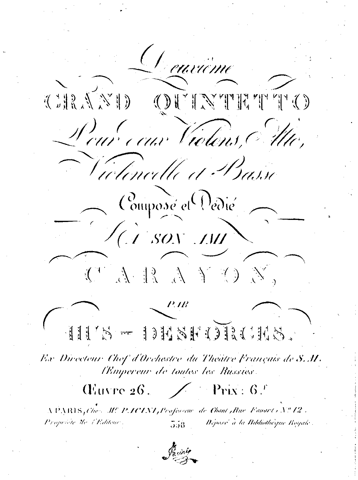 String Quintet No.2 in C major, Op.26 (Hus-Desforges, Pierre Louis) - IMSLP