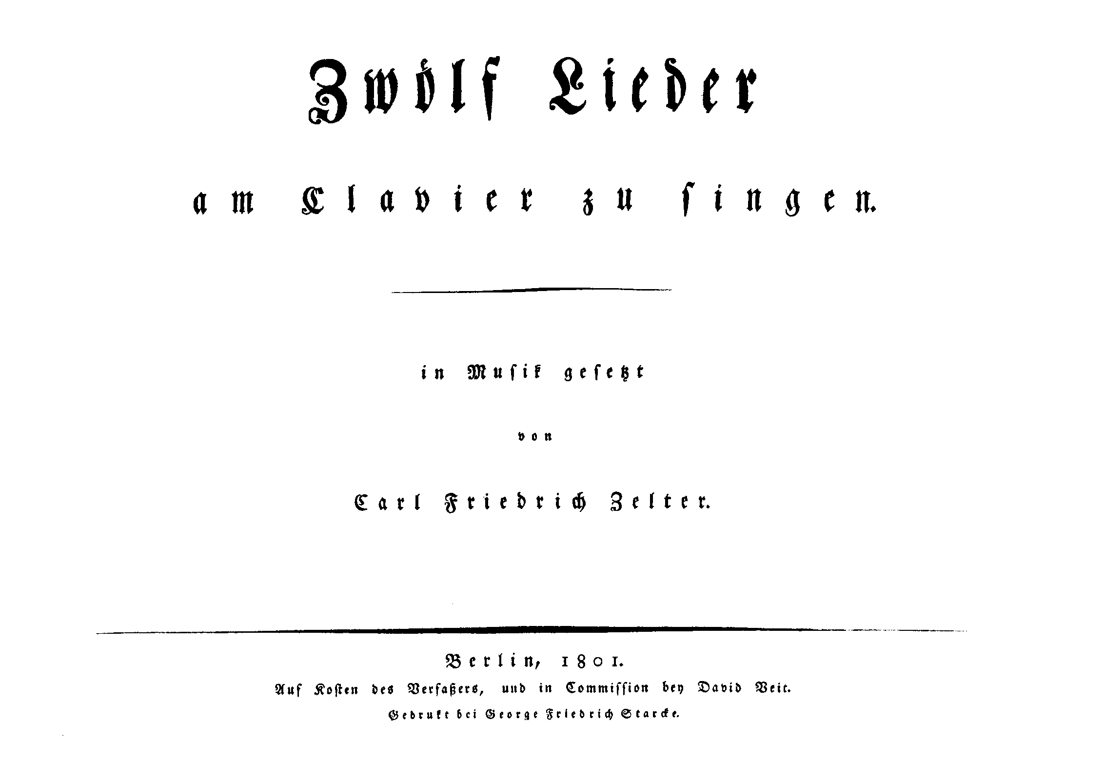 12 Lieder am Clavier zu singen, Z.122