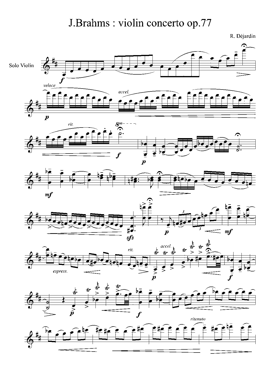 Violin Concerto, Op.77 (Brahms, Johannes) IMSLP Free Sheet Music PDF