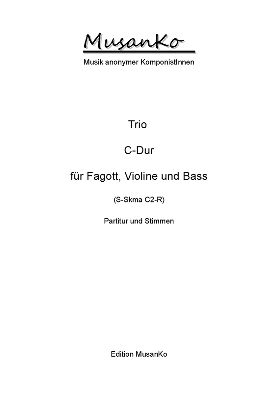 Trio for Bassoon, Violin and Bass in C major, SSkma C2R (Anonymous