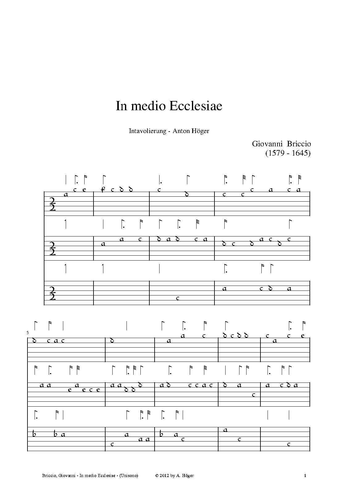 A Collection of Italian Lute Trios (Höger, Anton) IMSLP Free Sheet