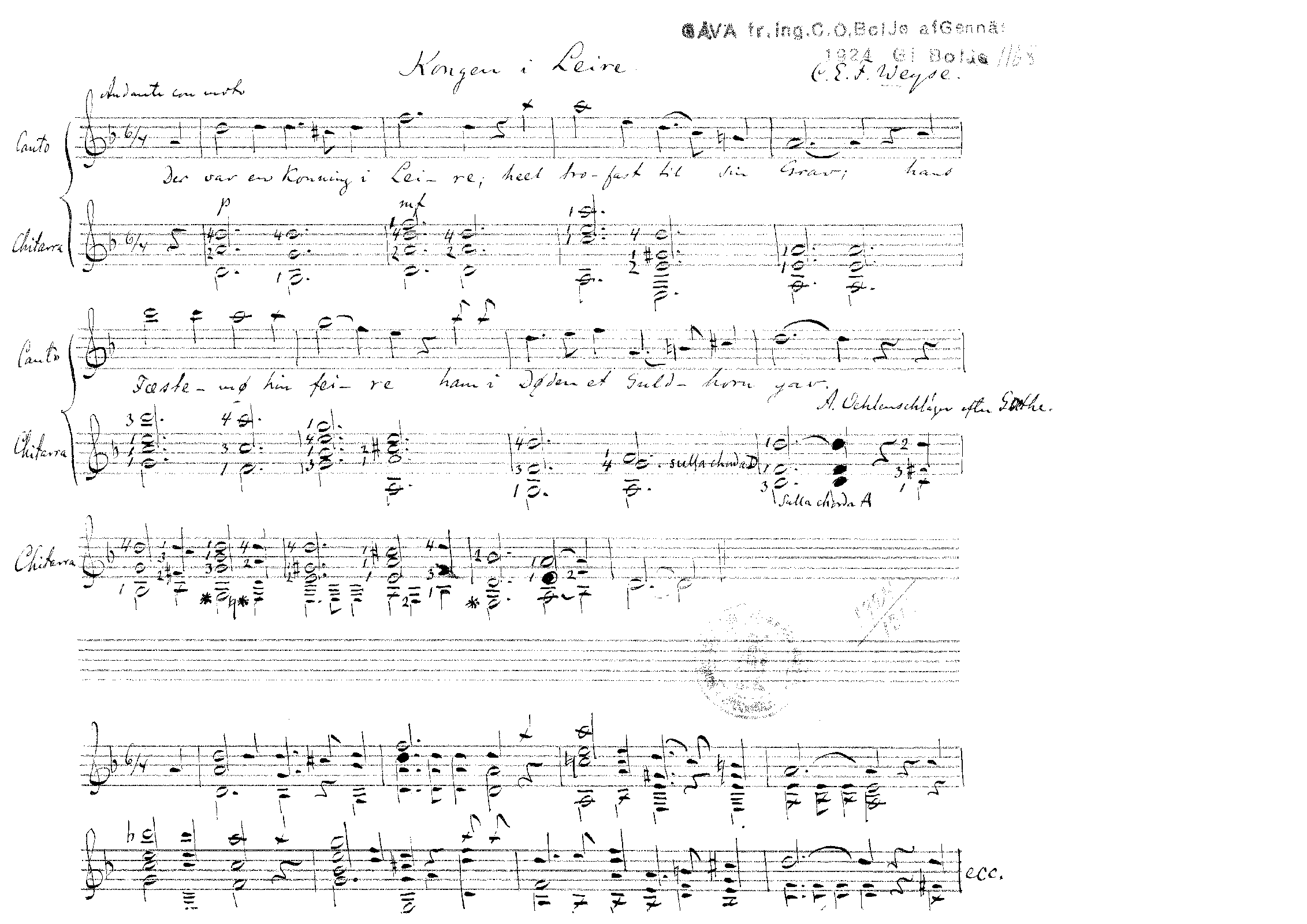 Kongen i Leire (Weyse, Christoph Ernst Friedrich) IMSLP