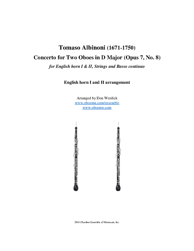 Concerto for 2 Oboes in D major, Op.7 No.8 (Albinoni, Tomaso) IMSLP
