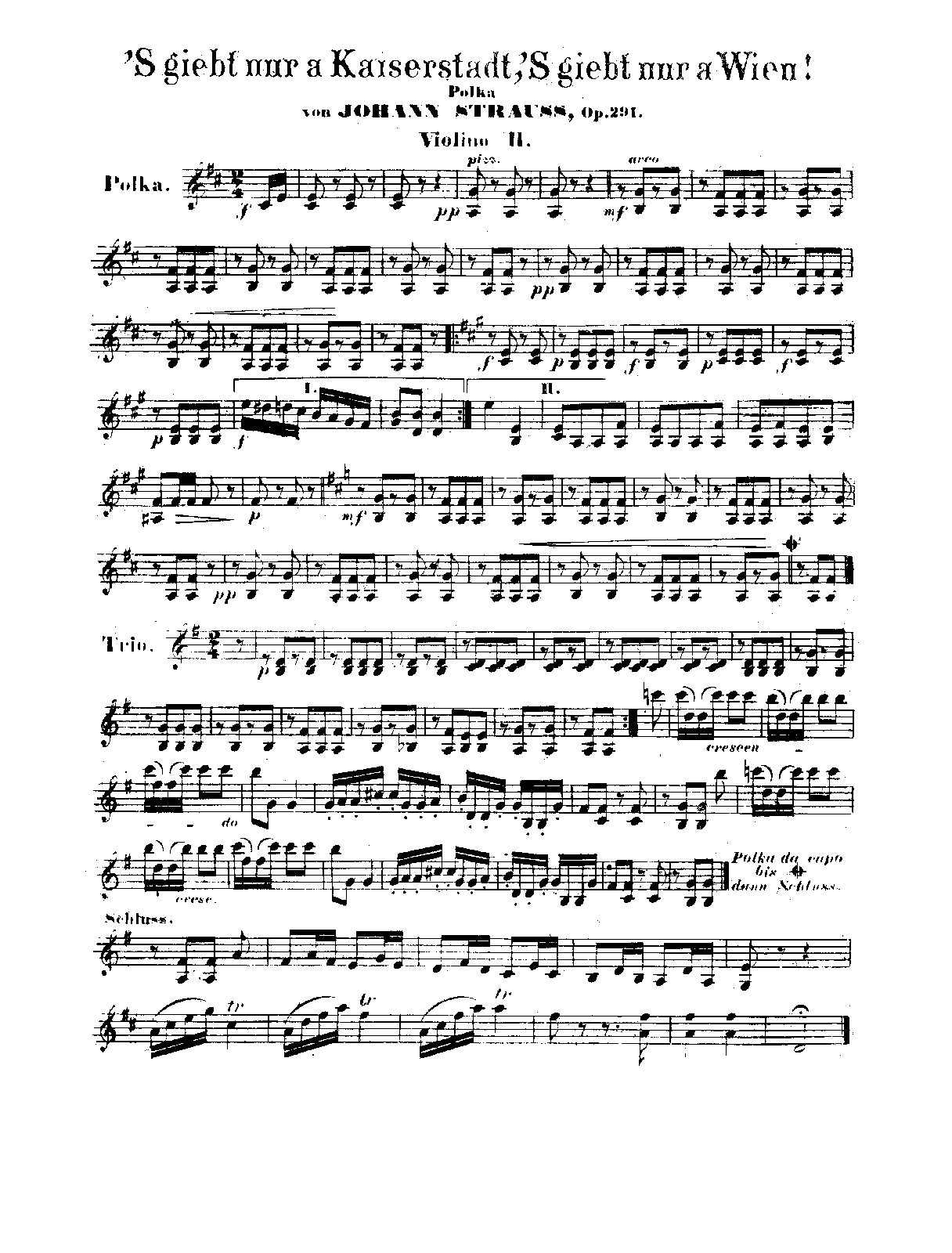 File:PMLP34313-Strauss Jr. 's gibt nur a Kaiserstadt, 's gibt nur a Wien!, Op.291 - Violins II.pdf