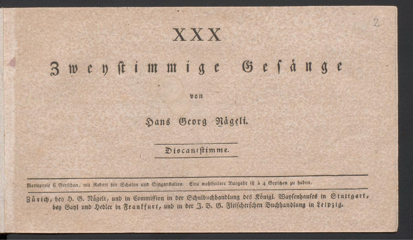 30 Zweystimmige Gesänge (Nägeli, Hans IMSLP