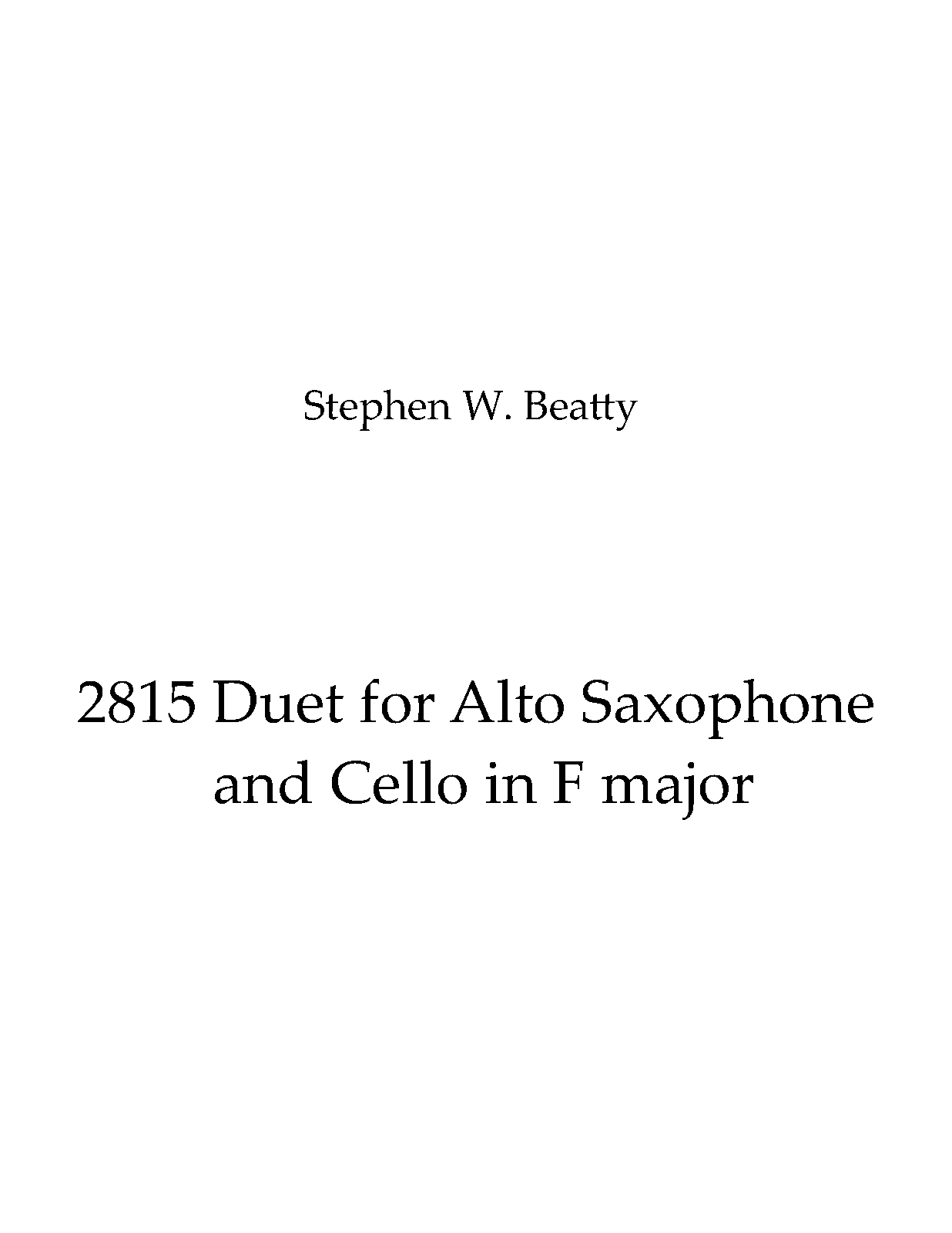 Duet for Alto Saxophone and Bassoon in A minor, Op.2816 (Beatty