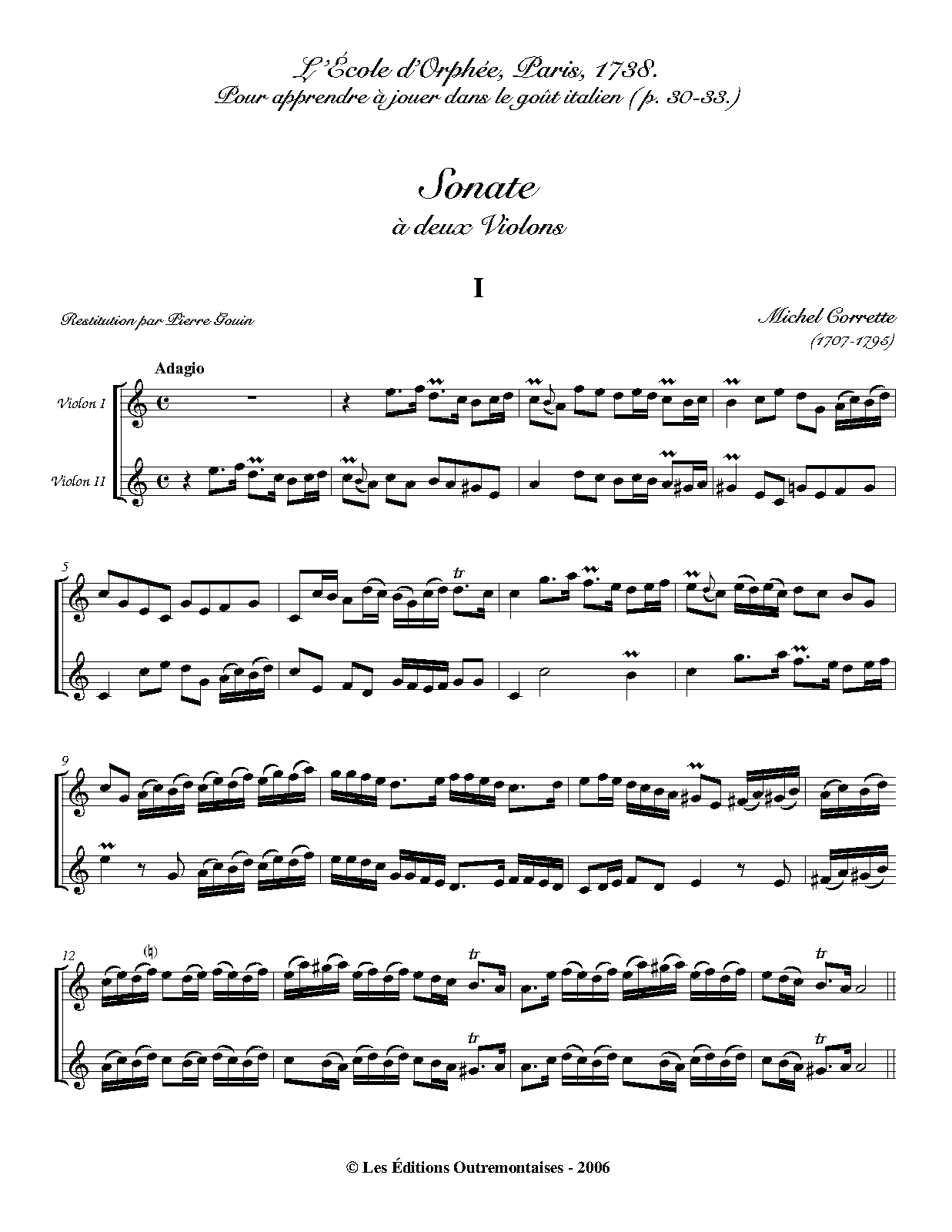 Sonata for 2 Violins in A minor (Corrette, Michel) - IMSLP