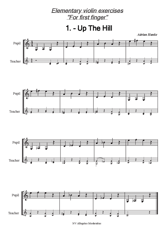 Elementary Exercises for Beginning Violin Players (Hanke, Adrian) IMSLP