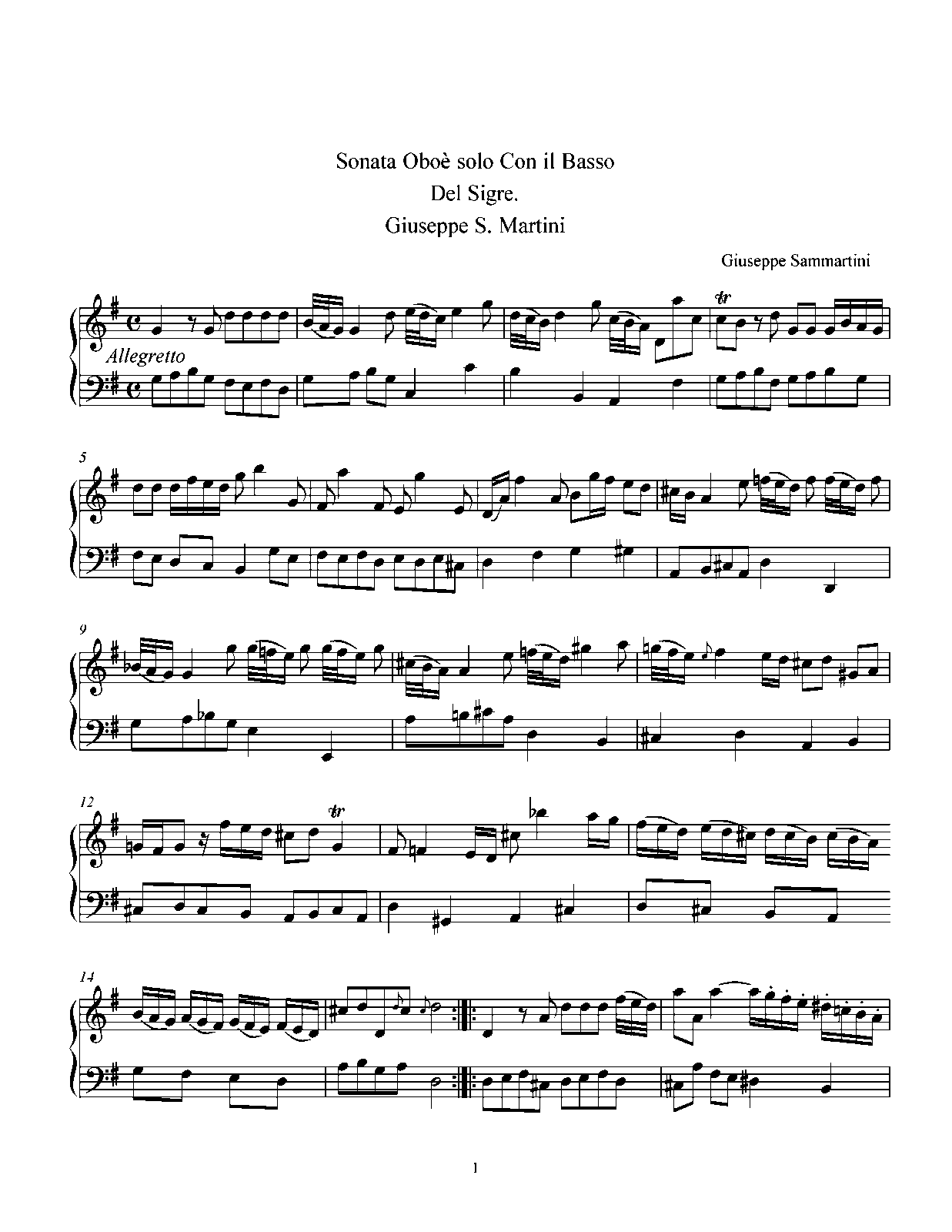 Oboe Sonata in G major (Sammartini, Giuseppe) IMSLP