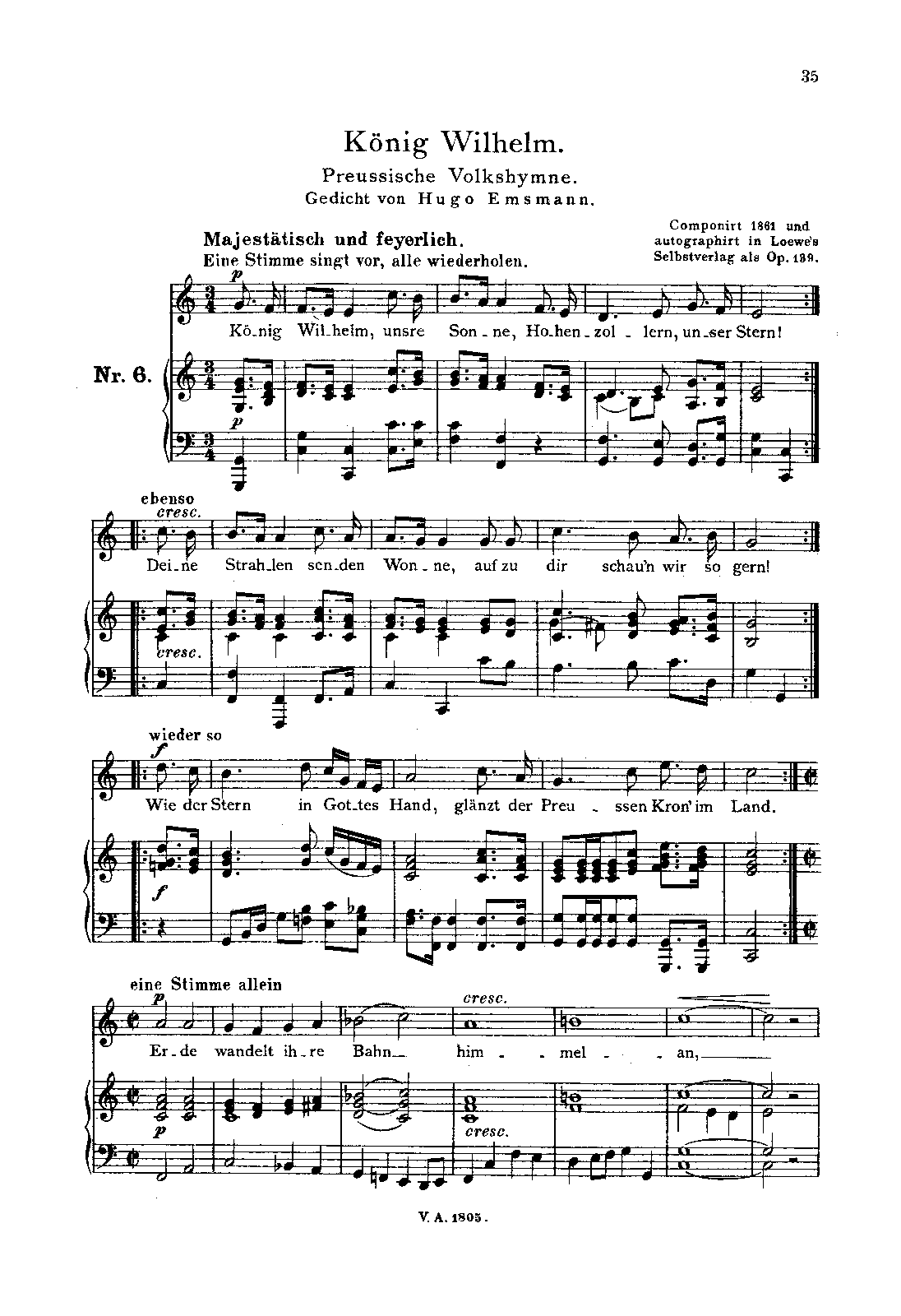 König Wilhelm, Op.139