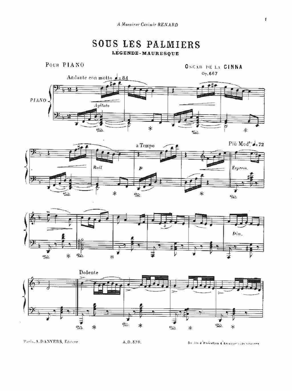 Sous les palmiers, Op.667 (Cinna, Óscar de la) IMSLP