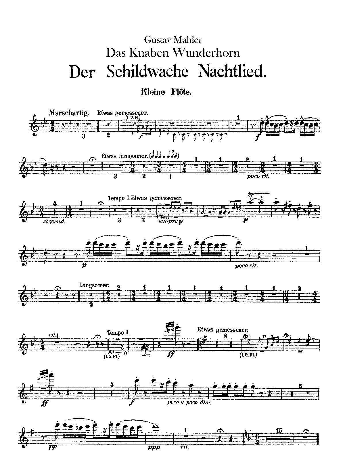 Des Knaben Wunderhorn (Mahler, Gustav) - IMSLP: Free Sheet Music PDF ...