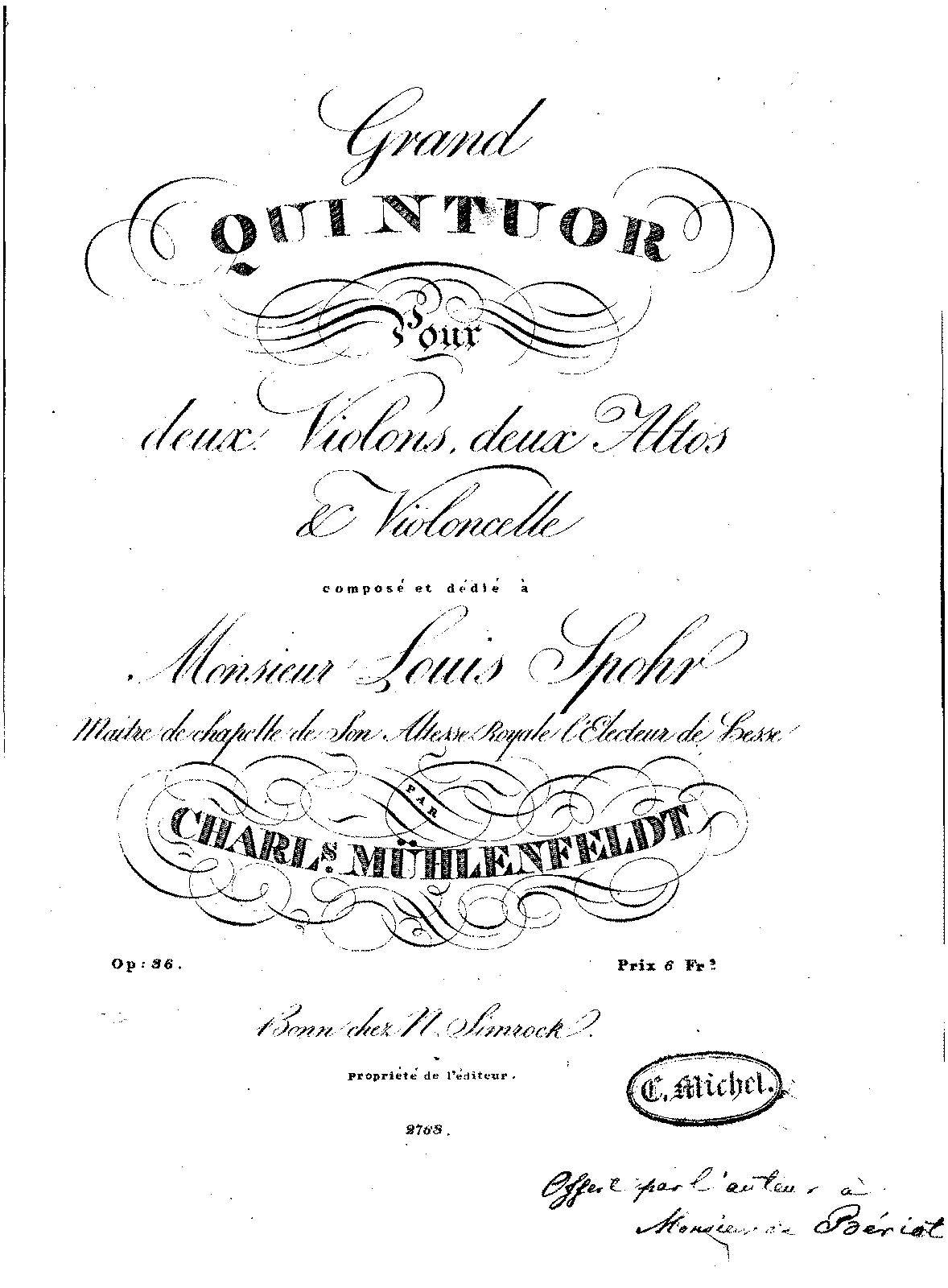 String Quintet, Op.36 (Mühlenfeldt, Carl) - IMSLP