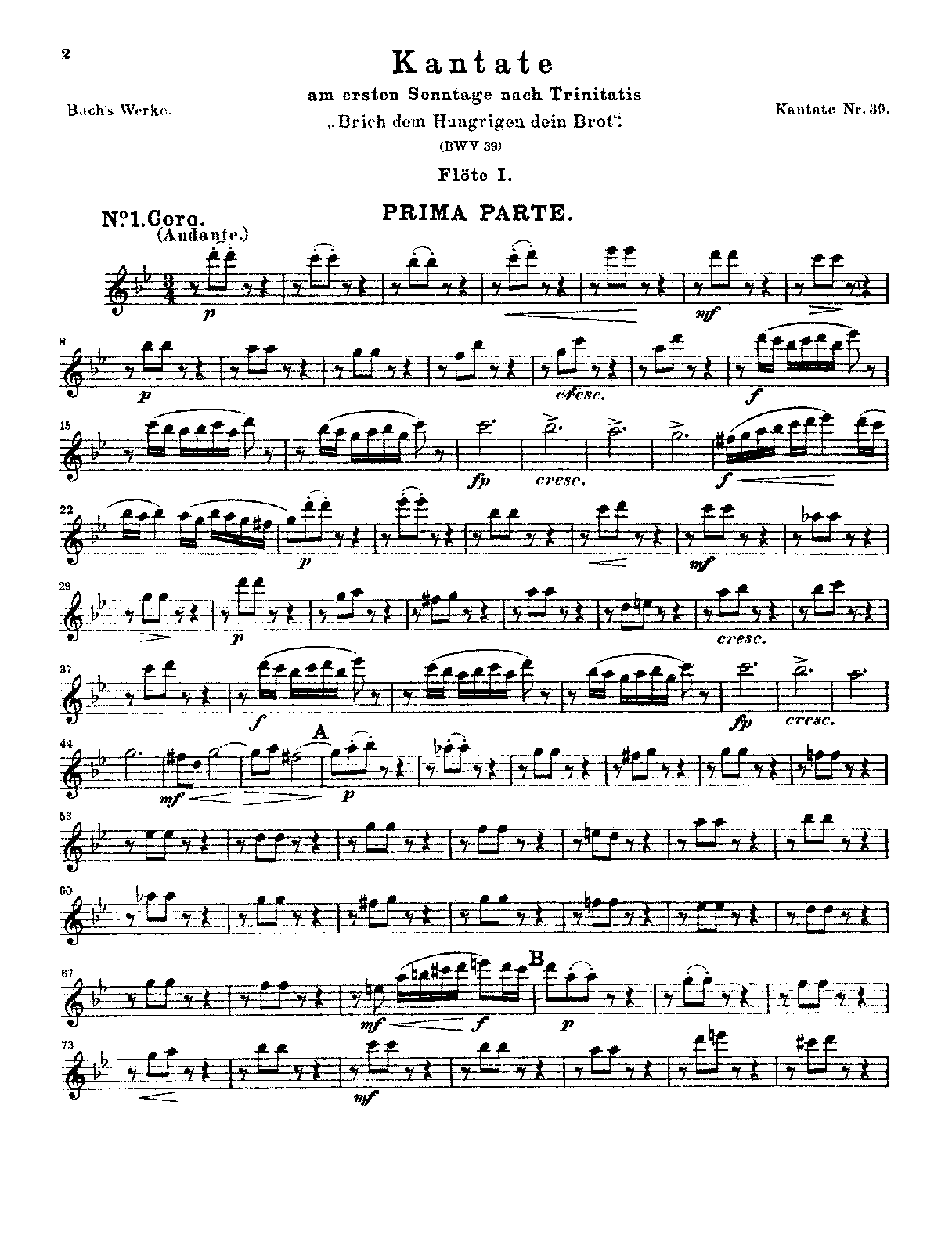 Brich dem Hungrigen dein Brot, BWV 39 (Bach, Johann Sebastian) IMSLP