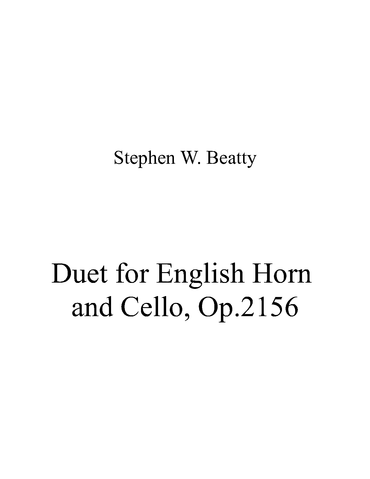 Duet for English Horn and Cello, Op.2156 (Beatty, Stephen W.) IMSLP