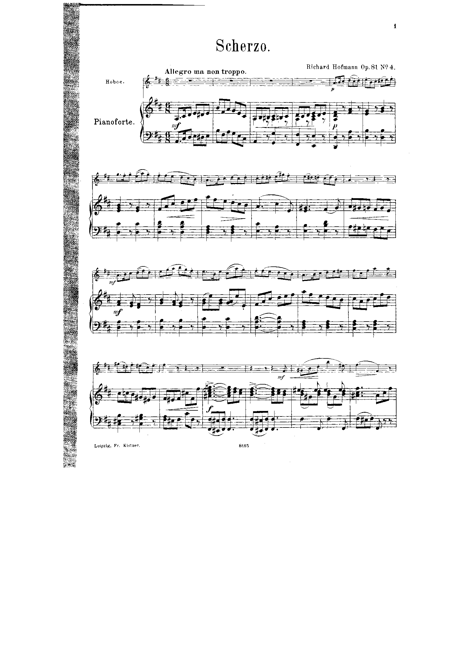 4 Stücke for Oboe and Piano, Op.81 (Hofmann, Richard) IMSLP