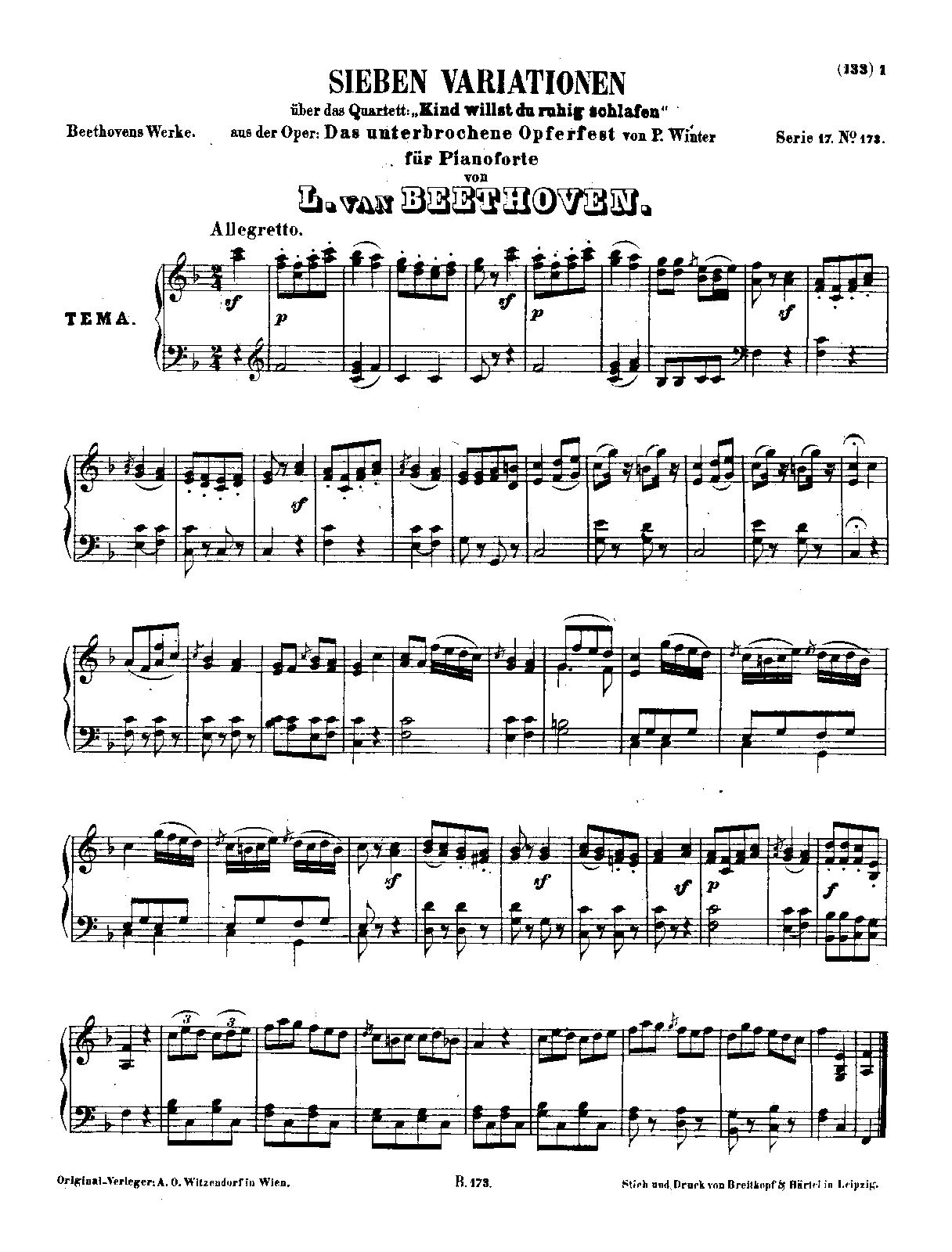 7 Variations on 'Kind, willst du ruhig schlafen'