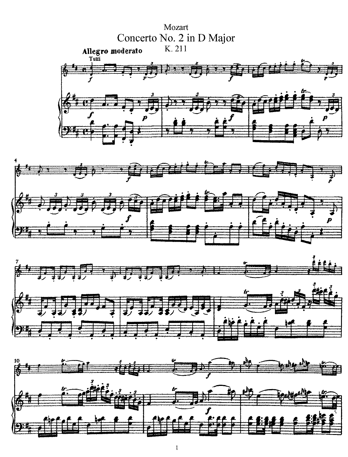 Violin Concerto No2 In D Major K211 Mozart Wolfgang Amadeus Imslp Free Sheet Music Pdf 3634