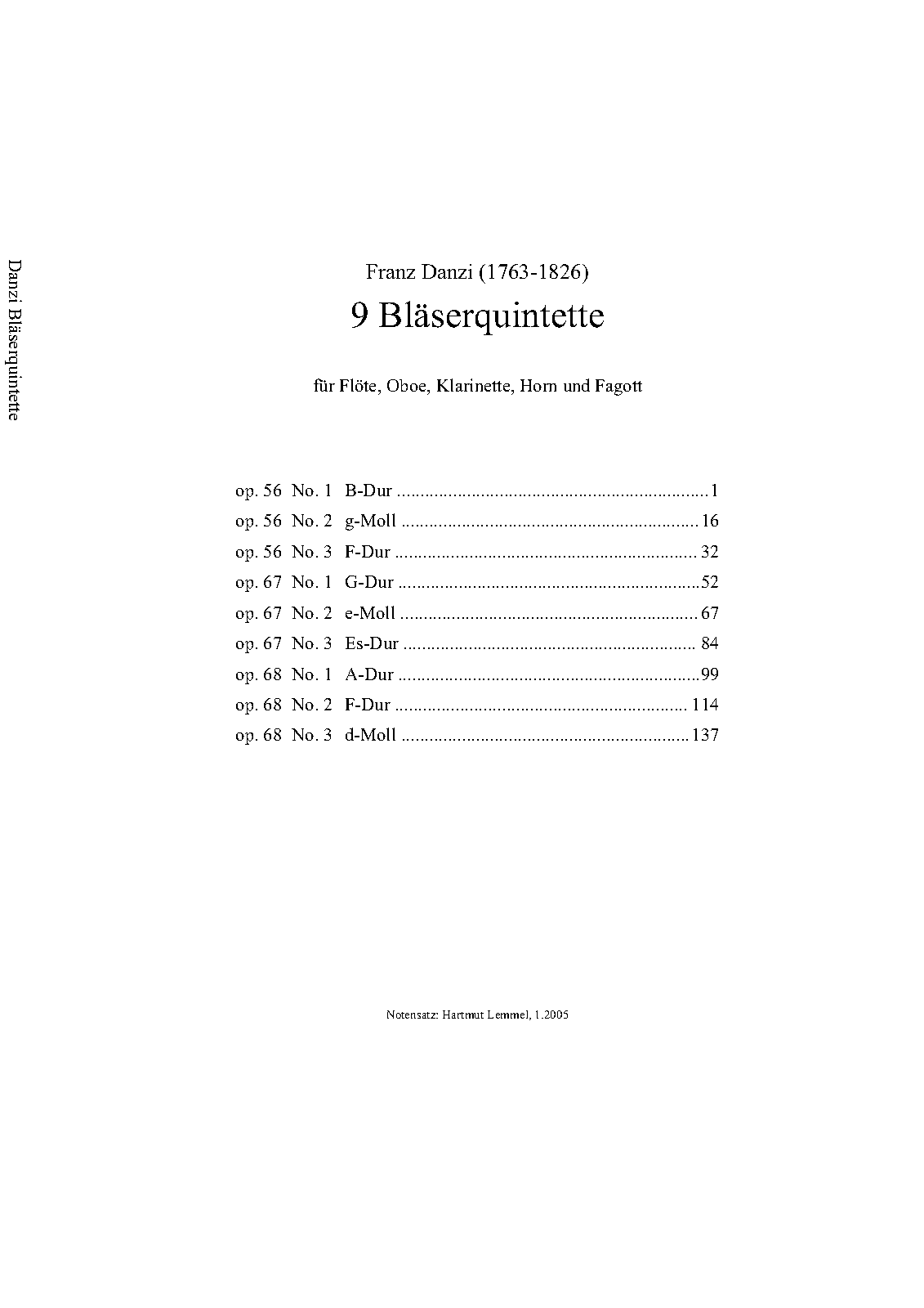 Wind Quintets Opp.56, 67, 68 (Danzi, Franz) IMSLP