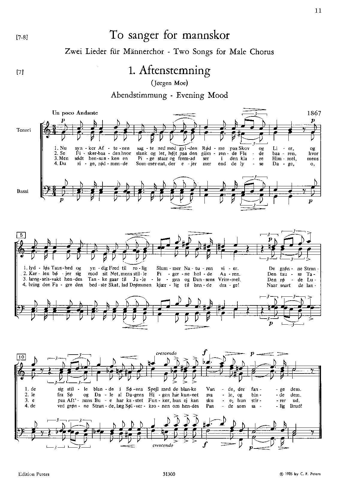 2 Songs after Jørgen Moe