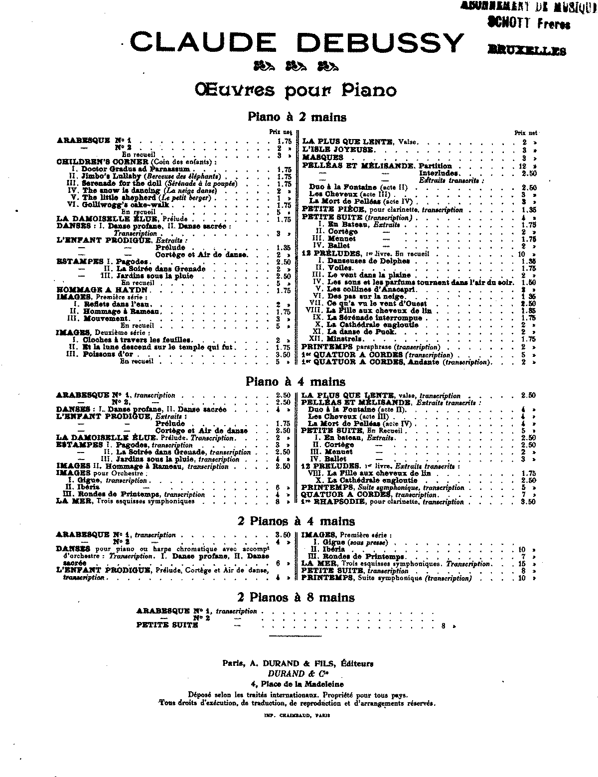 2 Arabesques (Debussy, Claude) - IMSLP: Free Sheet Music PDF Download