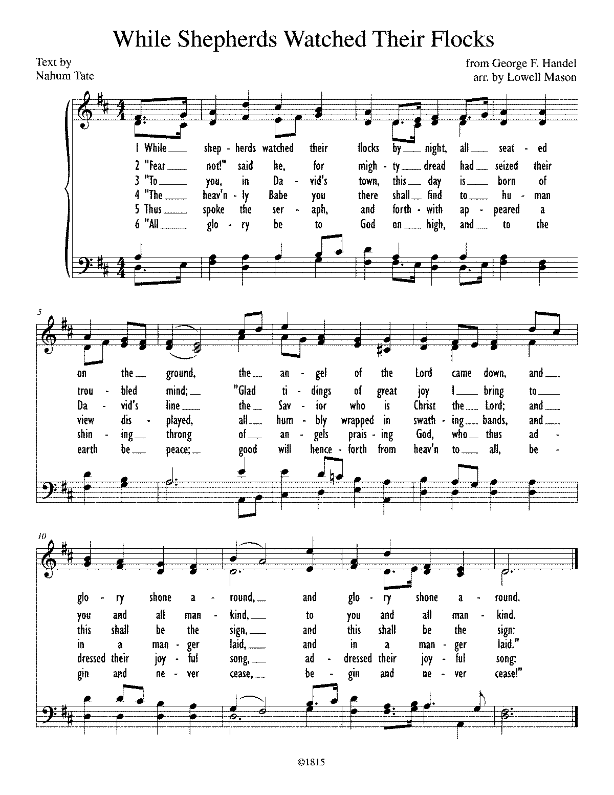 While Shepherds Watched Their Flocks (Mason, Lowell) - IMSLP