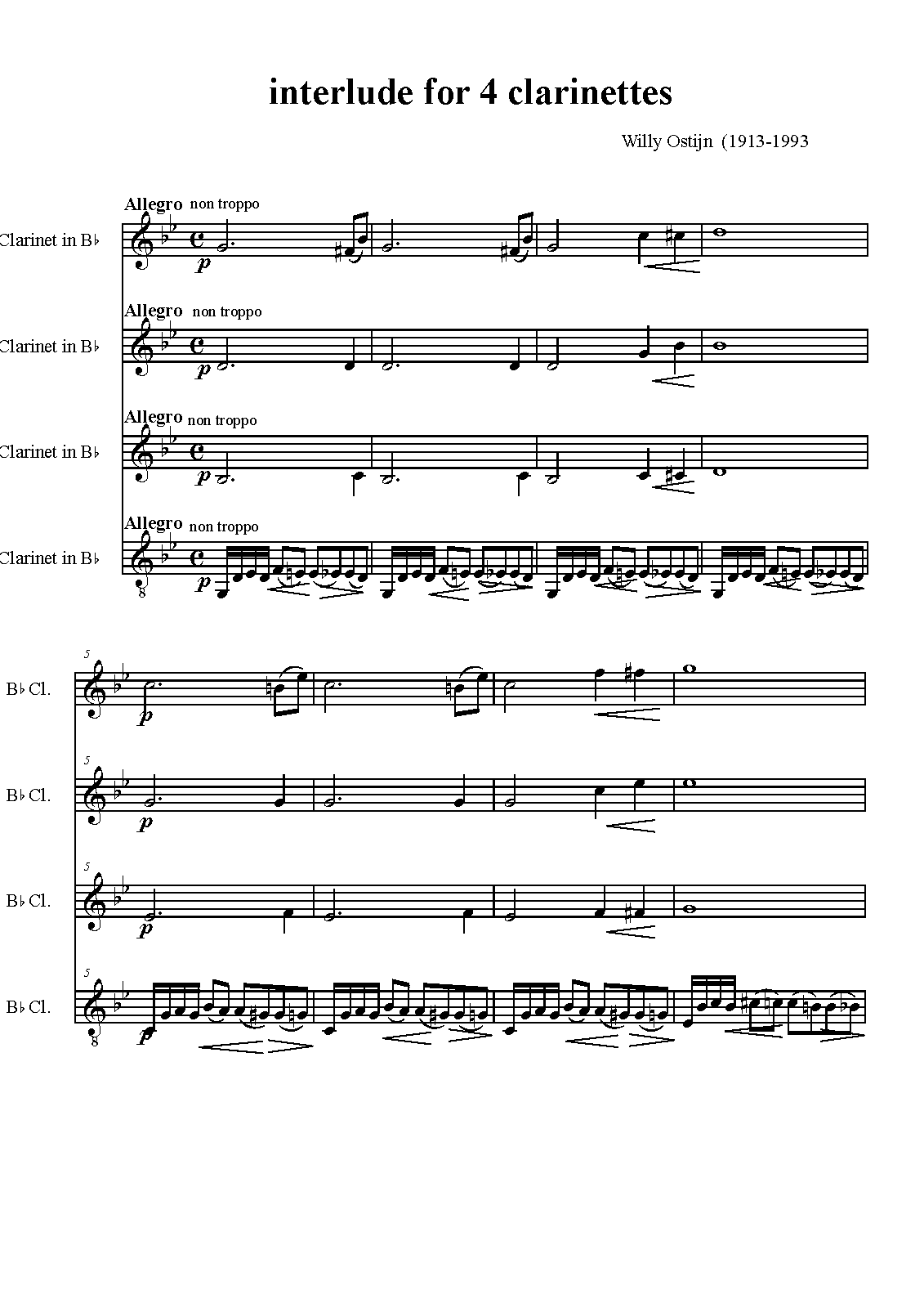 Interlude for 4 (Ostijn, Willy) IMSLP