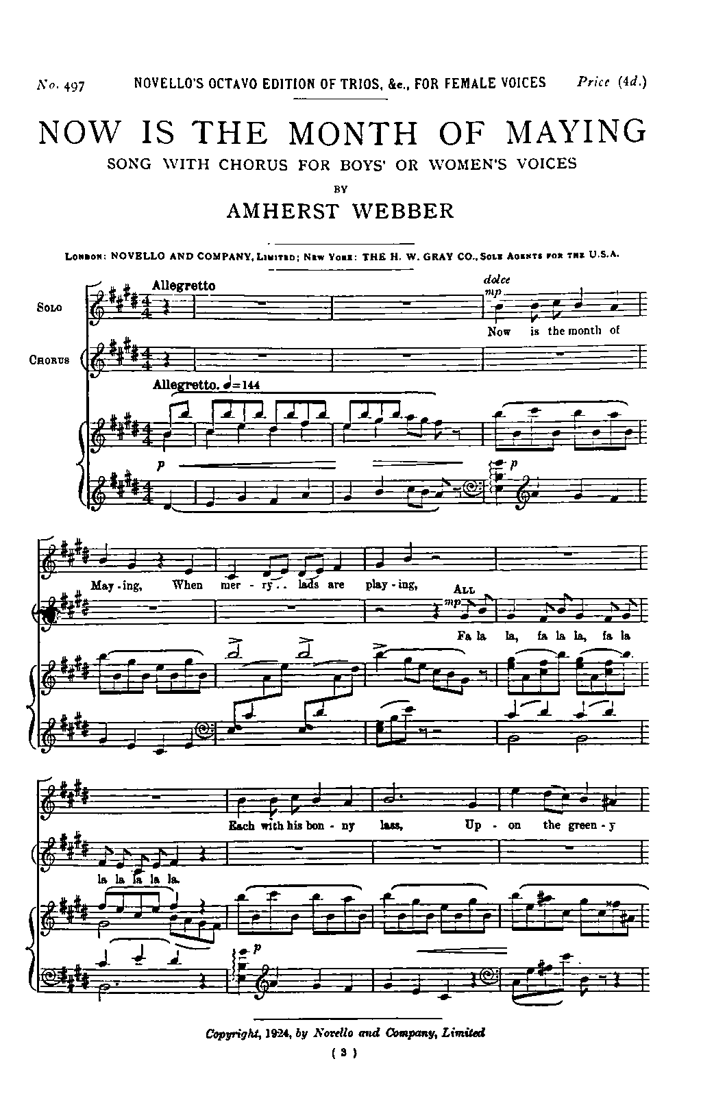 Now is the month of maying webber amherst imslp
