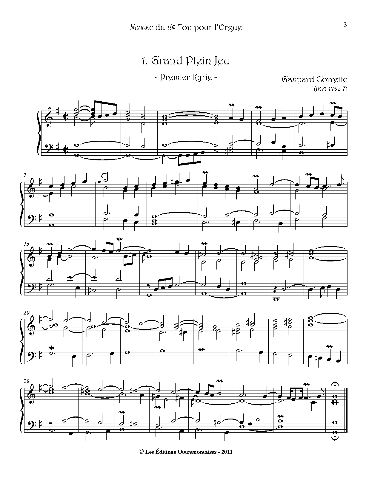 Messe du 8e Ton pour (Corrette, Gaspard) IMSLP Free Sheet