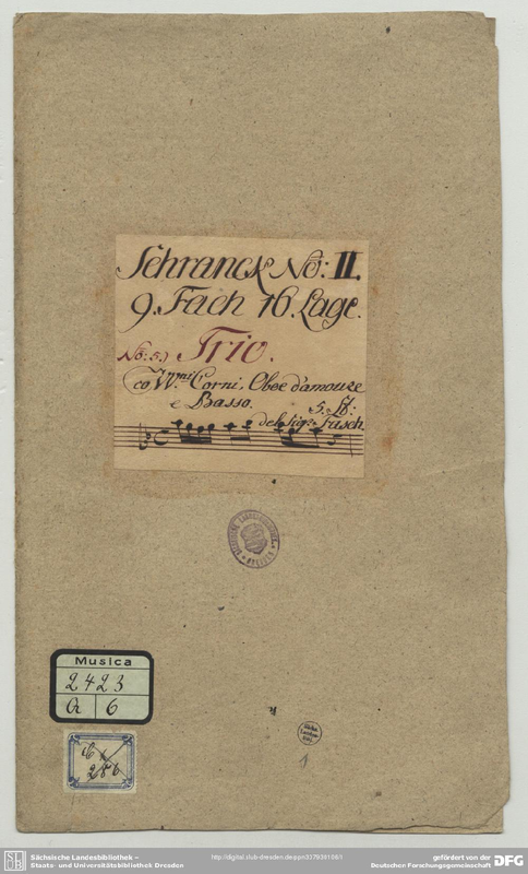Sonata for Violin, Oboe, Horn and Continuo, FaWV NF3 (Fasch, Johann