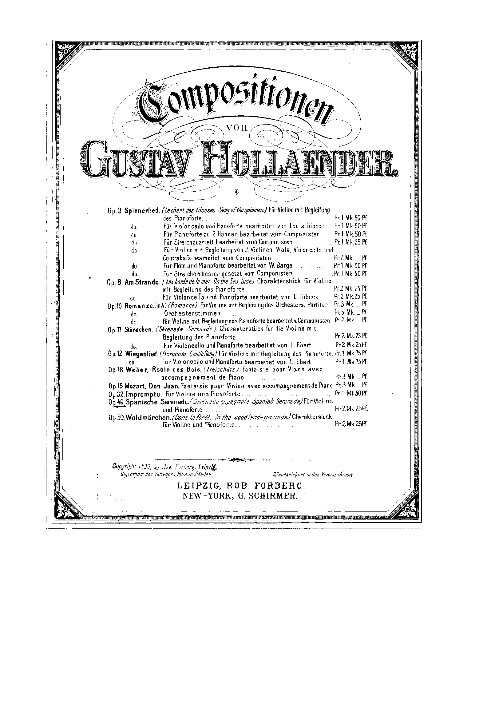 Spanish Serenade, Op.49 (Hollaender, Gustav) IMSLP