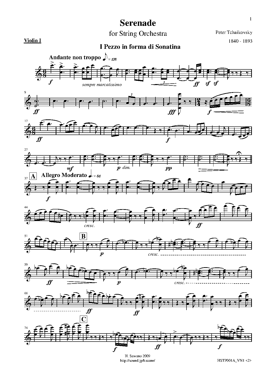 Serenade for String Orchestra, Op.48 (Tchaikovsky, Pyotr) IMSLP Free