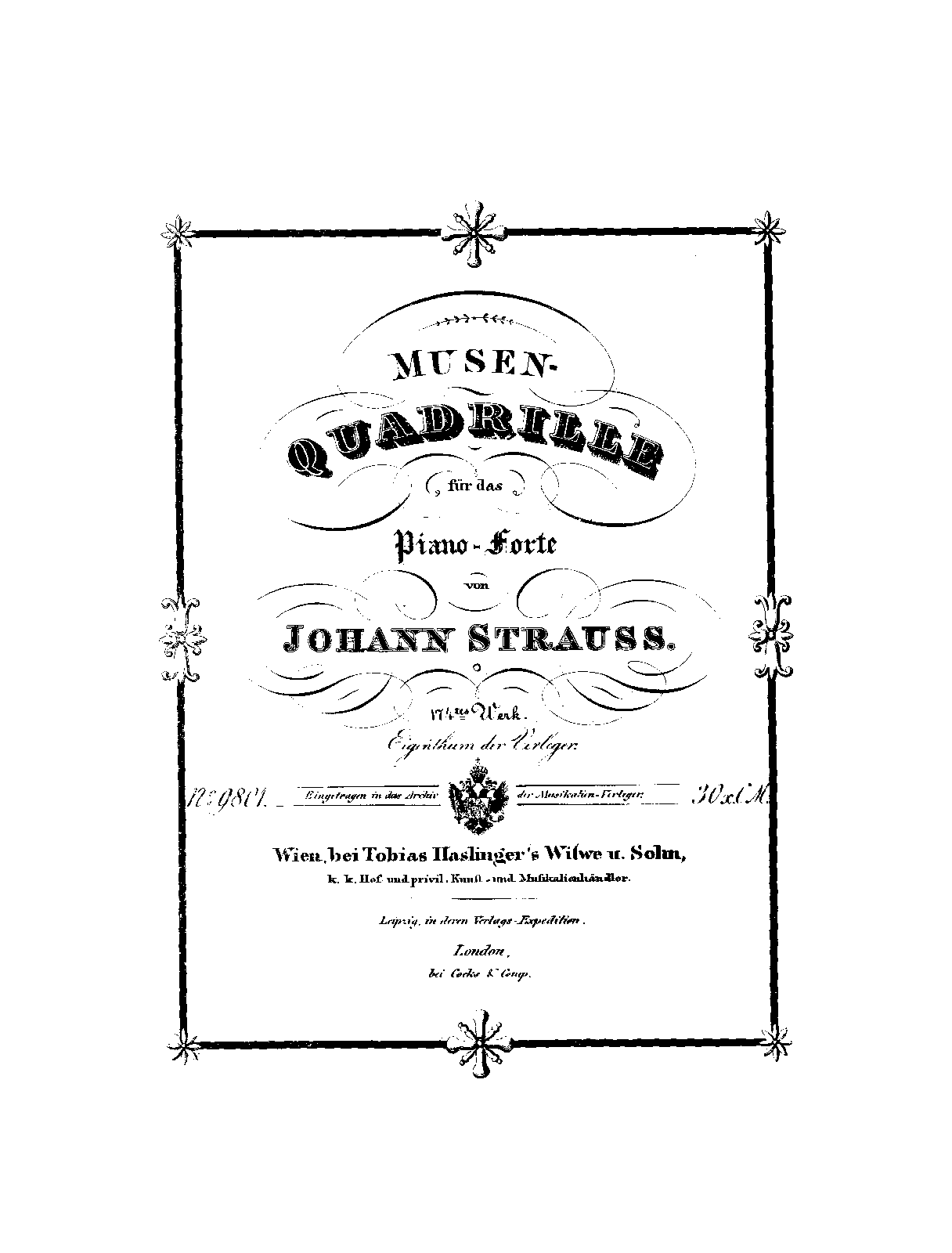Musen-Quadrille, Op.174