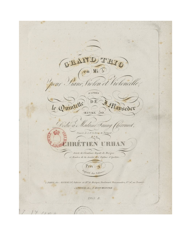 String Quintet No.1, Op.50 (Mayseder, Joseph) IMSLP