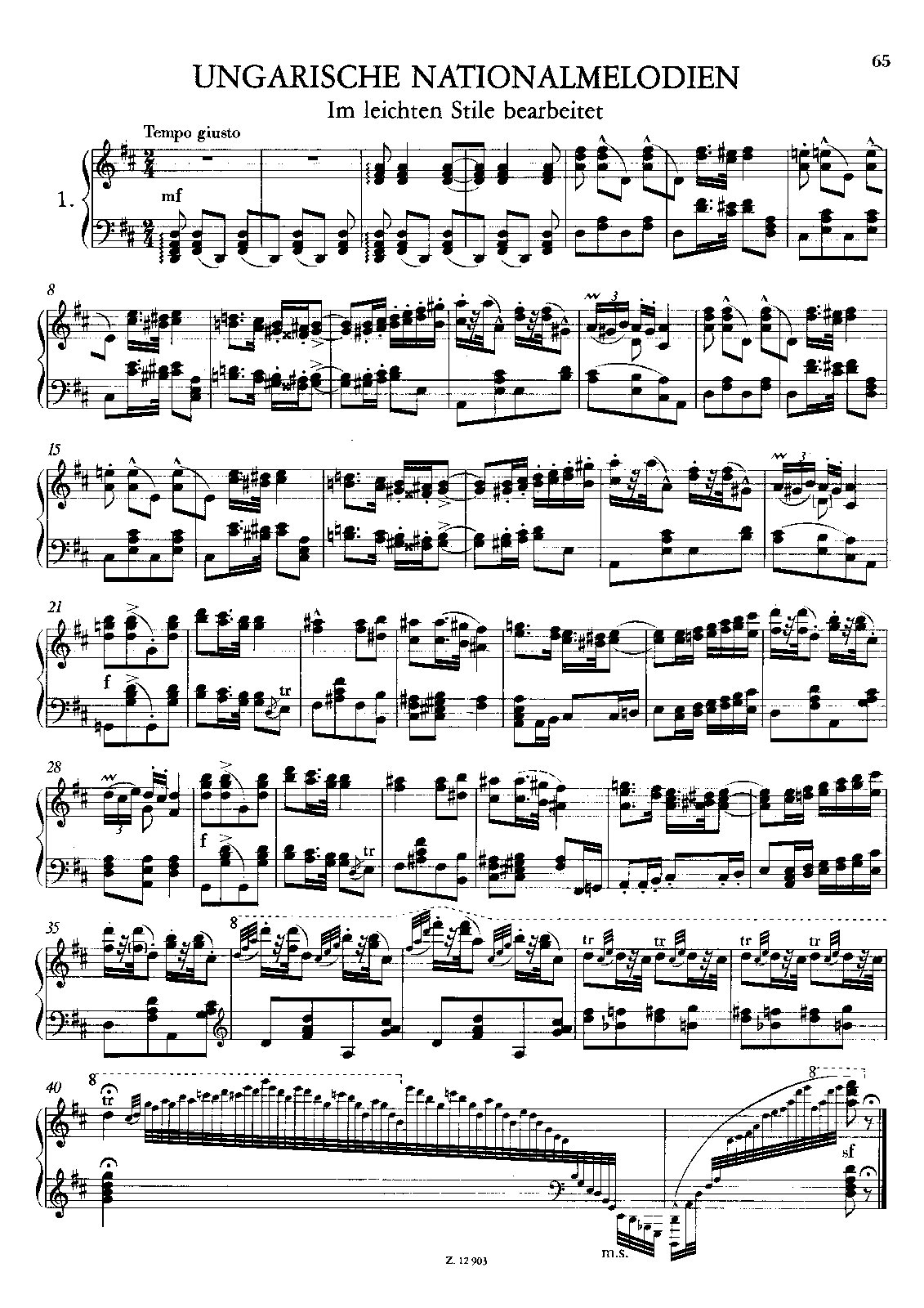 Ungarische Nationalmelodien, S.243